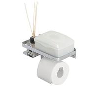 Tiger Caddy Portarotolo con mensola, Acciaio Inossidabile, Cromato, BxHxT: 24 x 10 x 11,6 cm