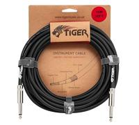 Tiger Cavo per chitarra da 10 m, jack mono a jack da 6,35 mm, connettori in rame, schermato, a basso rumore, per chitarra elettrica, basso, tastiera, amplificatore