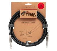 Tiger Cavo per chitarra da 3 m, jack mono da 1/4", connettori in rame, schermato, a basso rumore, per chitarra elettrica, basso, tastiera, amplificatore