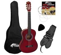 TIGER CLG5-RD Chitarra classica con accessori, misura 1/4 - colore rosso