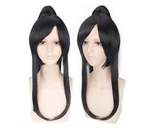 Tiger Clip Esorcismo Adolescente Cos Kanda Yu parrucca Asura Coda di cavallo nera Anime Cos Parrucca Copricapo Volume di capelli sufficiente