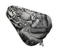 Tiger - Coprisedile per bicicletta con coulisse, impermeabile, protegge dal sole e dalla polvere, unisex, per mountain bike, colore: bianco e nero