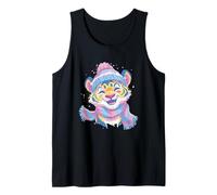 Tiger Cub Inverno Ritratto Colorful Wild Cat Graphic Baby Canotta