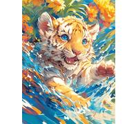 Tiger Cub Playing in Water Puzzle 300 Pezzi Difficili Per Adulti Wildlife Pet Cartone Opaco Anti Riflesso Tema Astratto Per Passatempo Impegnativo Con Poster Incluso Migliore Vendita 300 PCS