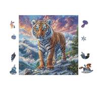 Tiger Cub Waterfall Puzzle 100 Pezzi Difficili Per Adulti Cartone Opaco Anti Riflesso Tema Astratto Per Passatempo Impegnativo Con Poster Incluso Migliore Vendita 28x28cm