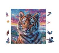 Tiger Cub Waterfall Rompicapo 100 Pezzi Per Decorazione Ufficio Cartone Rigido Anti Riflesso Tema Arte Moderna Per Studio Con Poster Incluso Top Vendita 28x28cm
