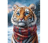 Tiger Cub with A Knit Scarf Puzzle 500 Pezzi Difficili Per Adulti Science Fiction Magical Dream Cartone Opaco Anti Riflesso Tema Astratto Per Passatempo Impegnativo Con Poster Incluso Migliore Vendit