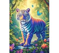 Tiger Cub with Rainbow Stripes in A Magical Forest Puzzle 500 Pezzi Per Famiglia E Amici Wildlife Plant Rompicapo Relax Pressione Ridotta Giochi Da Tavolo Per Serate in Compagnia Regalo Natale 2025 5