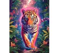 Tiger Cub with Rainbow Stripes in A Magical Forest Puzzle 500 Pezzi Rompicapo Rilassante Premium Wildlife Pet Cute Antistress Naturale Attività Per Il Benessere Regalo Per Chi Lavora Molto 500 PCS