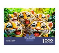Tiger Cubs Group 1000 Pezzi Puzzle Cute Wildlife Puzzle Premium Cartone Spesso - Ultra Difficile, Relax E Creatività, Adulti 38x26cm/1000pcs