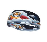 Tiger Cubs In The Clouds Pattern Sports Sweatband Fasce per la testa per donne uomini adatto per corsa, yoga, fitness, calcio