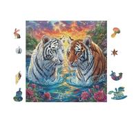 Tiger Cubs Puzzle 100 Pezzi Klimt Per Collezionisti Cartone Opaco Il Bacio Per Decorazione Camera Da Letto Con Cornice Inclusa Qualità Premium 28x28cm