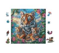 Tiger Cubs Waterfall Puzzle 100 Pezzi Difficili Per Adulti Cartone Opaco Anti Riflesso Tema Astratto Per Passatempo Impegnativo Con Poster Incluso Migliore Vendita 28x28cm