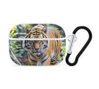 Tiger - Custodia rigida per AirPod Pro, antigraffio, in policarbonato, con portachiavi, per AirPod Pro, seconda e prima custodia, accessorio per donne e uomini, stile bianco