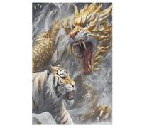 Tiger Dragon Puzzle Games for Adults E Bambini - for Creativity And Mindfulness - Challenging Jigsaw Puzzles 1000 Pezzi for Family 78×53cm