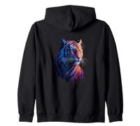 Tiger Dripping Paint, Grafica d'illustrazione Artistica alla Moda Felpa con Cappuccio