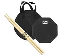 TIGER Drum Practice Pad Con TIGER Hickory 5B Bacchette per Batteria