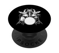 Tiger Drummer Rock Wild Animal Suonare la batteria PopSockets PopGrip Adesivo
