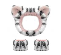 Tiger Ears, set di 3 fasce per il lavaggio del viso, set per la cura della pelle da donna