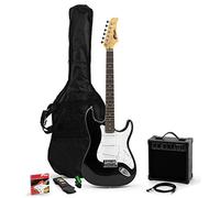 TIGER EGT2BK-PACK - Starter pack per principianti con accordatore a clip, amplificatore, cinghia, corde di ricambio, piombo, plettri e custodia - Starter Bundle completo in una scatola - nero