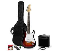 TIGER EGT2SB-PACK Starter Pack per principianti con amplificatore, cinghia, corde di ricambio, piombo, plettri e custodia - Starter Bundle completo in una scatola - Sunburst