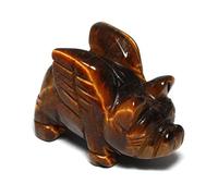 Tiger Eye Crystal Pig With Wings