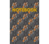 TIGER FACES ON GREY BACKGROUND THEME NOTEBOOK: Stylish Tigers Fist Attack Print Themed Design Notepad Journal - 6 X 9 INCHES - 150 PAGES