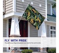 Tiger Flag 4x6 FT Animali selvatici Tigri Leopardo nella giungla Foglia di palma Bandiere per esterni Grandi striscioni di benvenuto per cortile Casa Giardino Cortile Prato Decor Marrone Verde