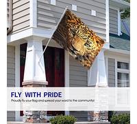 Tiger Flag 4x6 FT Polka Dot Leopard Wild Animal Safari Giungla Tigers Doodle Bandiere per esterni Grandi Welcome Yard Banners Home Garden Yard Prato Decor Marrone