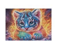 Tiger Galaxy Eyes Rompicapo 300 Pezzi Per Nonni E Nipoti Cartone Rigido Esercizio Mentale Per Serate in Famiglia Da Passatempo Con Poster Incluso 300 PCS（40x28cm）