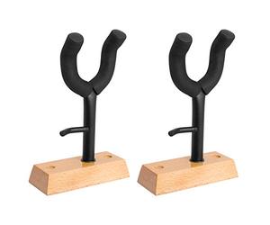 TIGER GST21-BK Supporto da parete per violino ed archetto, confezione da 2 | Confezione da 2 supporti da parete per violino e archetto, stabili e sicuri per conservazione ed esposizione.