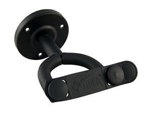 TIGER Gst42-Bk Supporto Morale Di Nuova Concezione, Inclinato, Nero | Supporto da parete sicuro per chitarre, design stabile per una presa affidabile