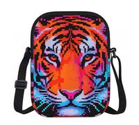 Tiger Head, piccola borsa a tracolla leggera con cerniera, da donna, impermeabile, casual, borsa a tracolla per telefono da viaggio