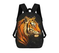 Tiger Head Profile on Dark Background Zaino Scolastico Zaino Per Bambini Borsa Scolastica Di Grande Capacità Zaino Per Bambini Per La Scuola Zaino 3D Borsa Per Libri Regali Per Bambini 17inch