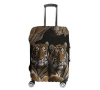 Tiger in Cave, copertura per valigie approvata TSA, elastica, lavabile, antigraffio, per valigie da viaggio, adatta per valigie, Tigre nella grotta, S, Copertura della cassa del bagaglio