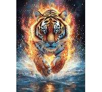 Tiger in Fire And Water Rompicapo 500 Pezzi Puglia Per Adulti Mitos Cuento De Hadas Cartone Spesso Resistente Per Tempo Libero E Passatempo Da Passatempo Con Poster Incluso Top Vendita 500 PCS
