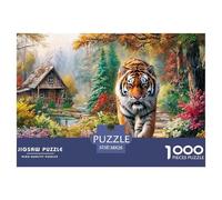 Tiger in Forest Puzzle Di Ispirazione Museale Per La Famiglia - 1000 Pezzi Con Stampe Puzzle Di Elevata Qualità Artistica - Il Regalo Per Eccellenza Per Un Pubblico 14+ 38x26cm/1000pcs