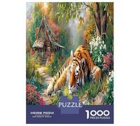 Tiger in Garden 1000 Pezzi Tiger in Lush Magical Jungle Puzzle Giocattoli Puzzle Per Gioco Familiare Decorazione Per La Casa Per Bambini E Adulti Regali Regalo Educativo 70x50cm/1000pcs