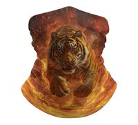 Tiger Jumping from Fire Ghetta da Collo Traspirante Fascia per Capelli Durevole Sciarpa al Collo per Motocicletta Sports Antivento Headwrap