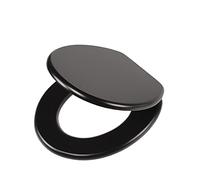 Tiger Leatherlook Sedile per WC, Acciaio Inox, MDF, Nero, 43,3 x 37,5 x 5,5 cm