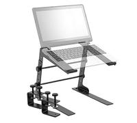 TIGER LEC14-BK Supporto regolabile da tavolo per laptop da DJ con morsetti da scrivania