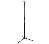 Tiger MCA23-BK - Asta per microfono professionale con base treppiede, altezza regolabile 109,5-177 cm, frizione facile, clip per microfono resistente, colore: nero - Studio, registrazione, voce