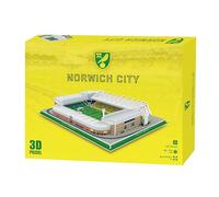 Tiger Merchandising - Puzzle 3D dello stadio Carrow Road, 122 pezzi, casa di Norwich City, regalo di calcio inglese Premier League FC, per bambini dai 7 anni in su