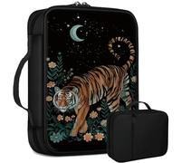 Tiger Moon - Borsa per bibbia grande, per donne e uomini, multifunzione, con manico, tasca con cerniera, regalo cristiano, materiale per studio biblico