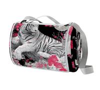 Tiger Moon - Coperta da picnic extra large con maniglia per il trasporto, pieghevole e portatile, 150 x 145 cm, coperta da campeggio per campeggio, parco, giardino, spiaggia
