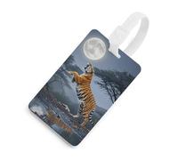 Tiger Moon - Etichette per bagagli con carta d'identità, resistenti etichette per borse da viaggio, impermeabili, per valigie, zaini e custodie da viaggio, stile bianco