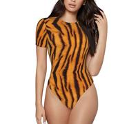 Tiger Motivo A Righe Tutina Per Le Donne Di Base Adulto Body Pigiama Tinta Unita Pagliaccetto Per Indumenti Da Notte