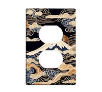 Tiger Mountain - Copertura per interruttore della luce, blu navy, arte asiatica per decorazioni domestiche, piastre da parete in materiale termoplastico, presa duplex singola di dimensioni standard
