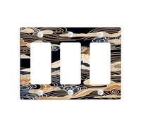 Tiger Mountain - Placca di copertura per interruttore della luce, blu navy, arte asiatica per decorazioni domestiche, piastre da parete in materiale termoplastico, dimensioni standard 3 gang