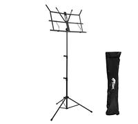 TIGER MUS56-BK Leggio per spartiti facilmente pieghevole con borsa - Leggio portatile in nero